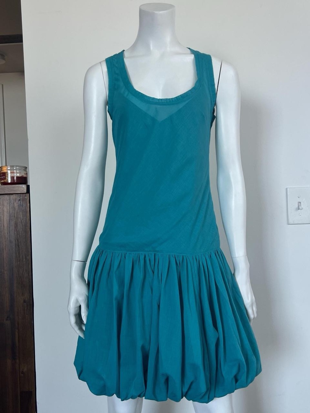 Vintage Hazel Teal Bubble-Hem Dress